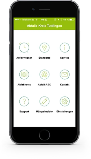 Telefon mit AbfallPlus App